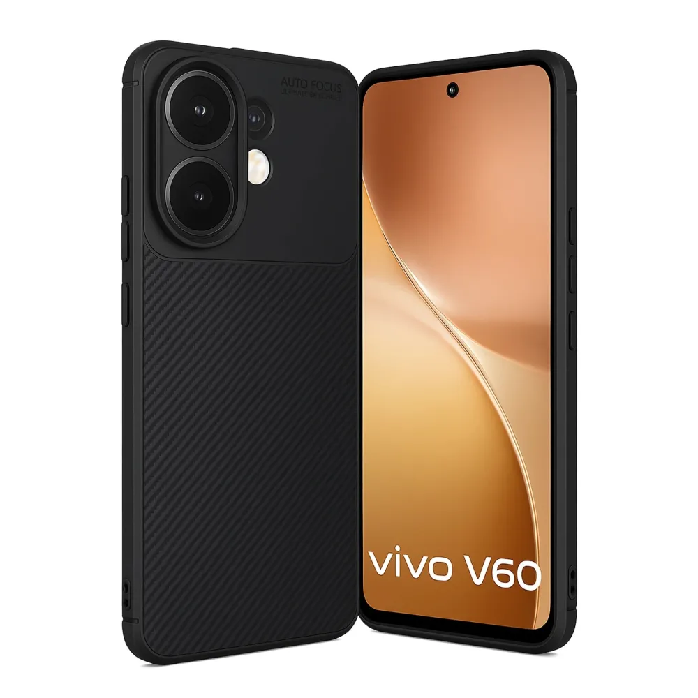 Newface Vivo V60 5G Auto Focus Karbon Kapak - Siyah