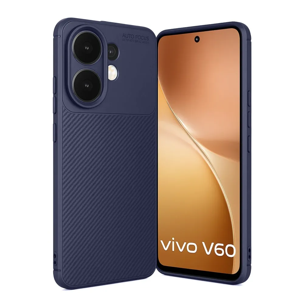 Newface Vivo V60 5G Auto Focus Karbon Kapak - Lacivert