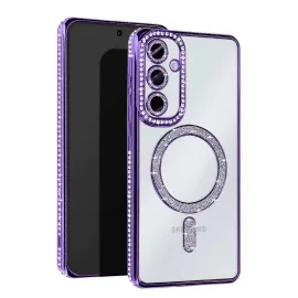 Newface Samsung Galaxy A35 5G Joke Simli Magneticsafe Kılıf - Derin Mor