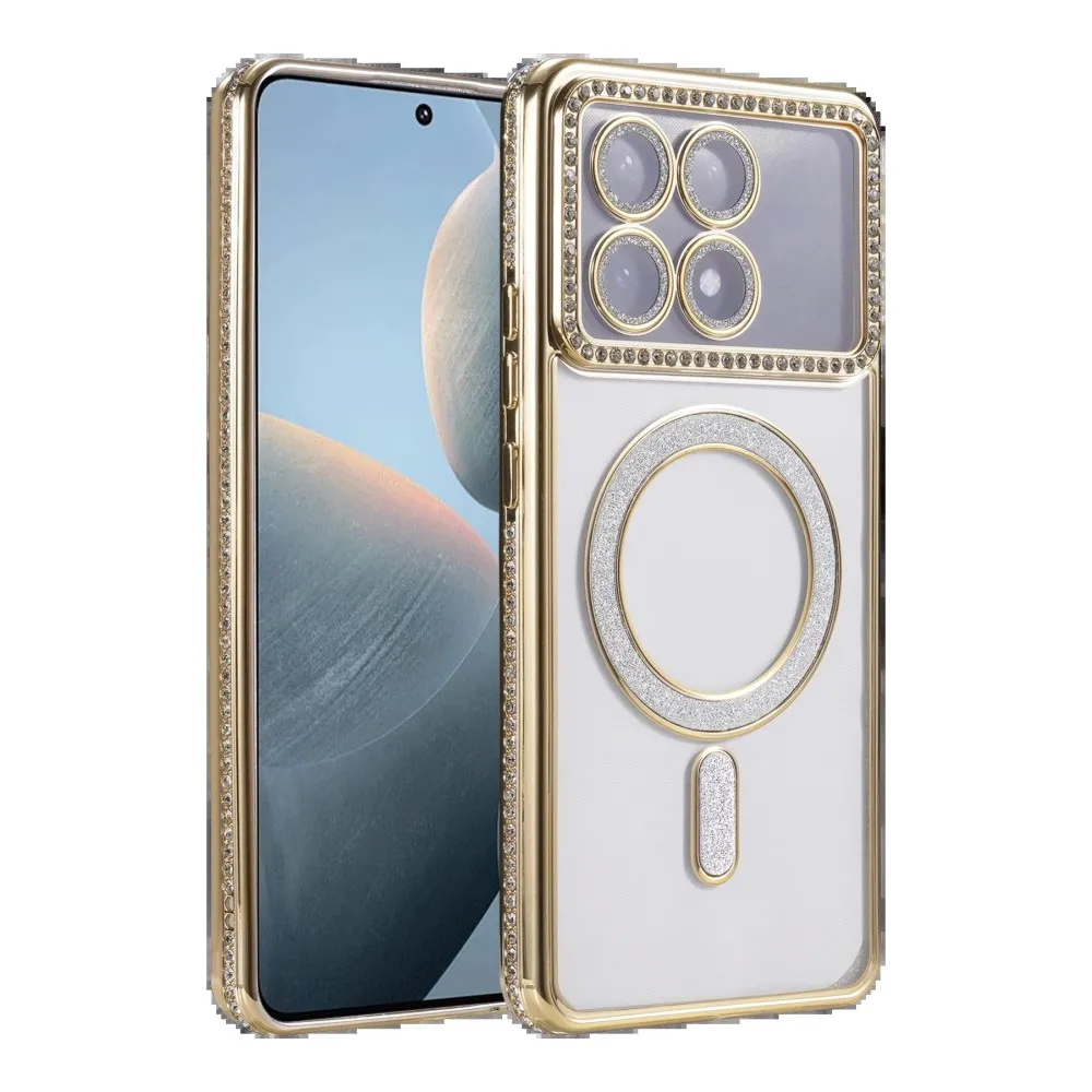 Newface Xiaomi Poco X6 Pro Joke Simli Magneticsafe Kılıf - Gold