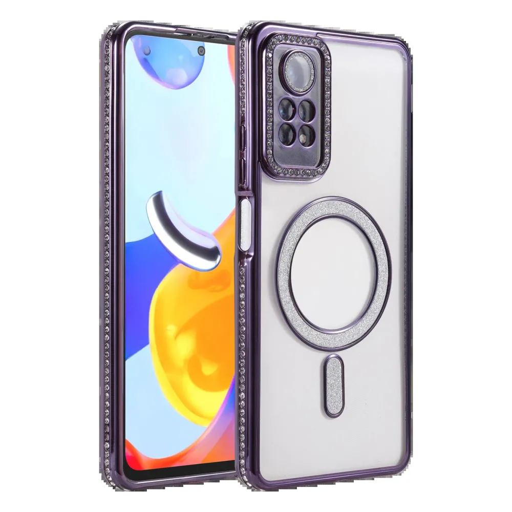 Newface Xiaomi Redmi Note 12 Pro 4G Joke Simli Magneticsafe Kılıf - Derin Mor