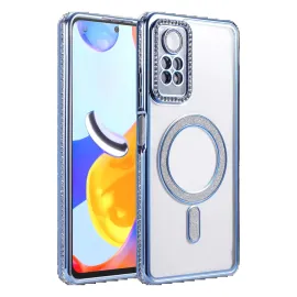 Newface Xiaomi Redmi Note 12 Pro 4G Joke Simli Magneticsafe Kılıf - Mavi