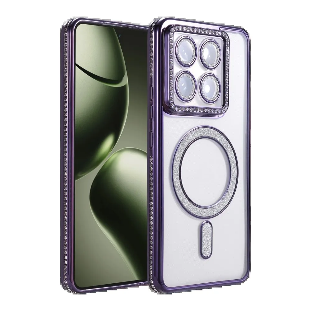Newface Xiaomi Mi 14T Pro Joke Simli Magneticsafe Kılıf - Derin Mor