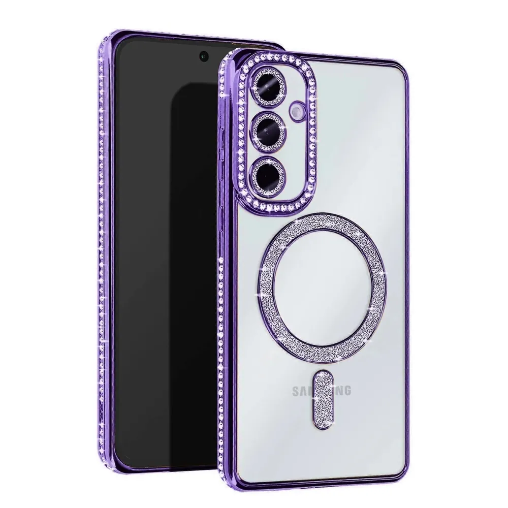 Newface Samsung Galaxy A56 Joke Simli Magneticsafe Kılıf - Derin Mor