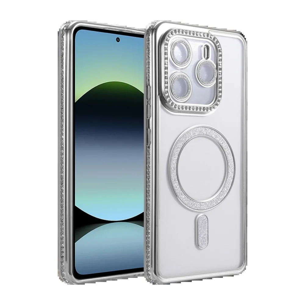 Newface Xiaomi Redmi Note 14 4G Joke Simli Magneticsafe Kılıf - Gümüş