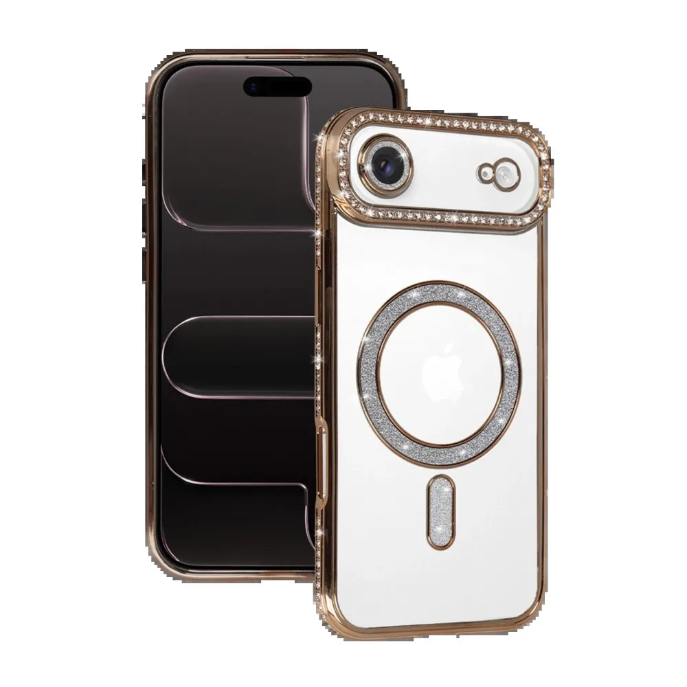 Newface Apple Iphone 17 Air Joke Simli Magneticsafe Kılıf - Gold