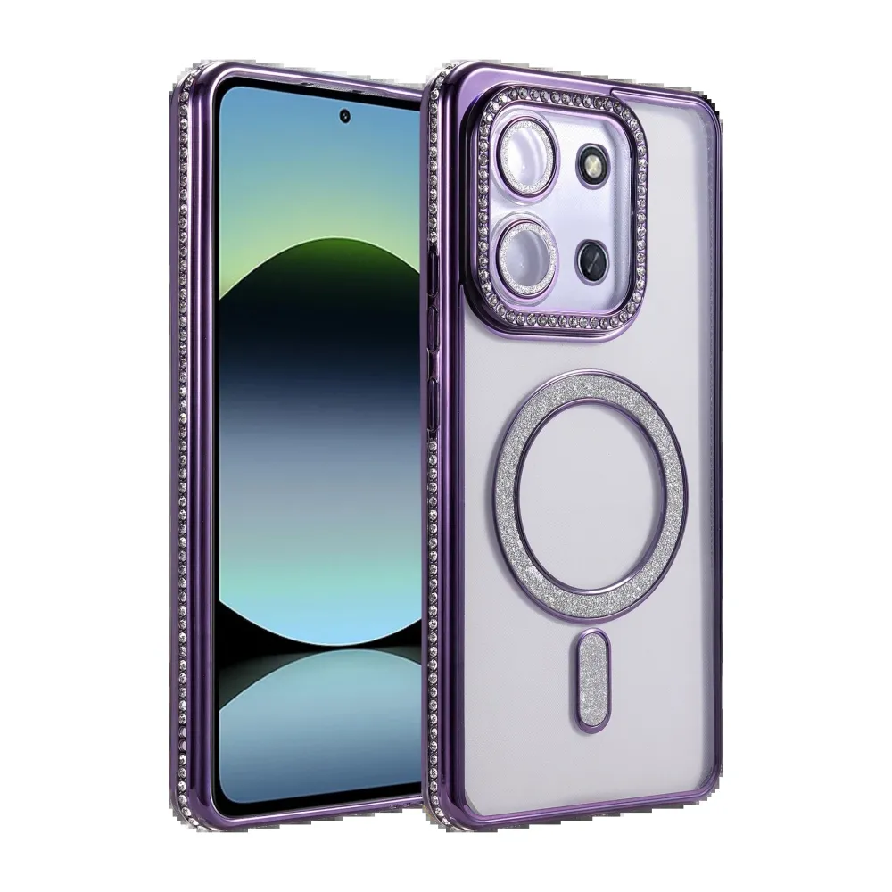 Newface Xiaomi Redmi 15C 4G Joke Simli Magneticsafe Kılıf - Derin Mor