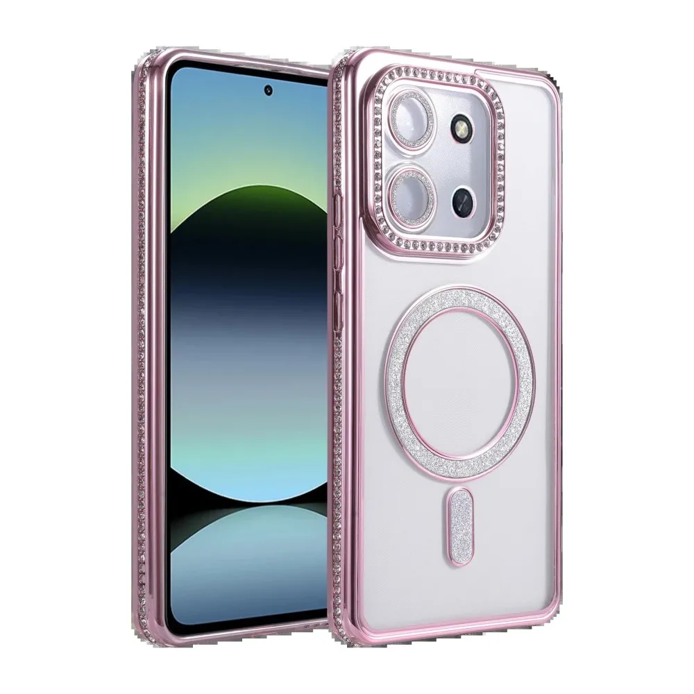 Newface Xiaomi Redmi 15C 4G Joke Simli Magneticsafe Kılıf - Pembe