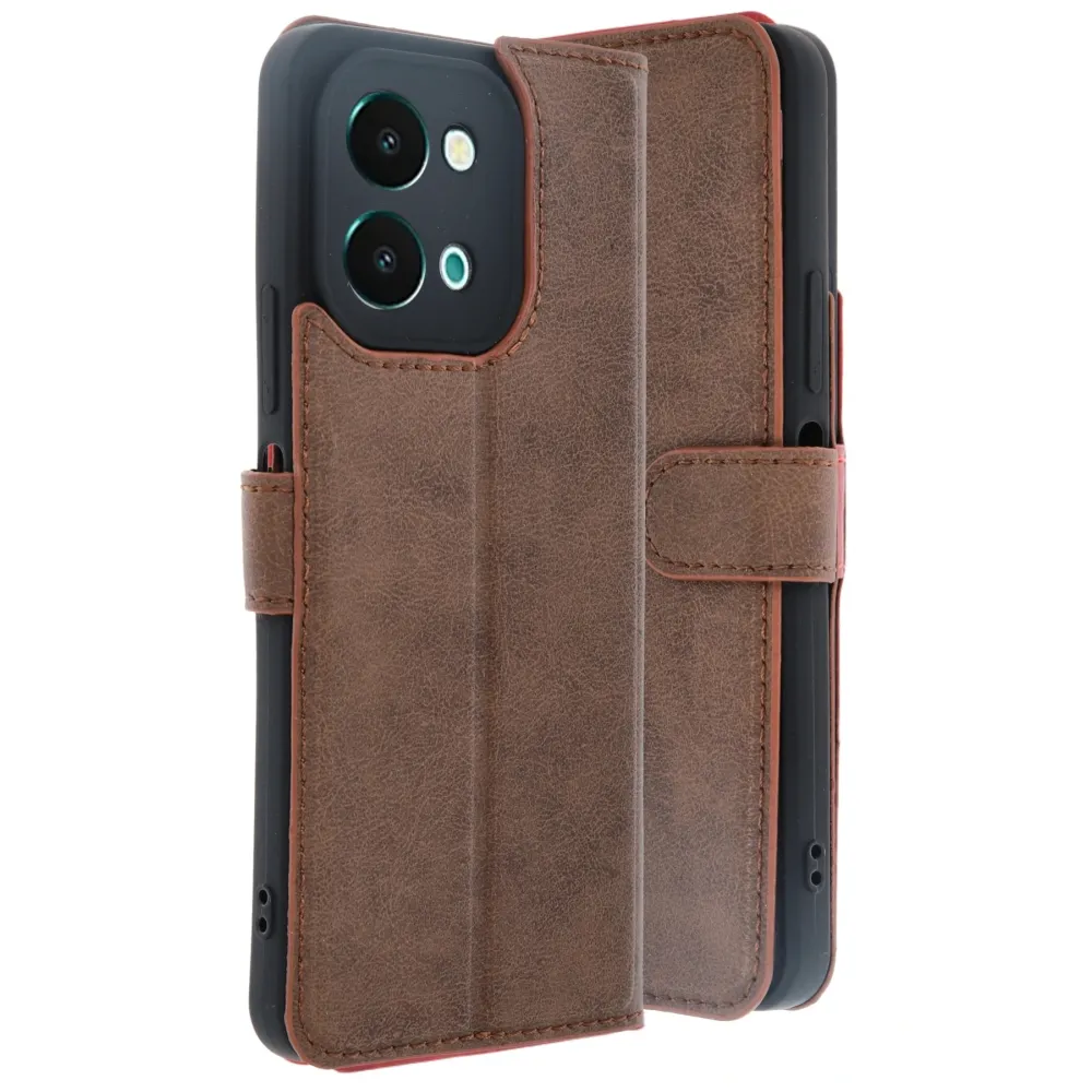 Newface Vivo Y28 Kılıf Trend S Plus Kapaklı Kılıf - Taba