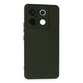 Newface Xiaomi Redmi Note 13 Pro 5G Kılıf Nano içi Kadife Silikon - Koyu Yeşil