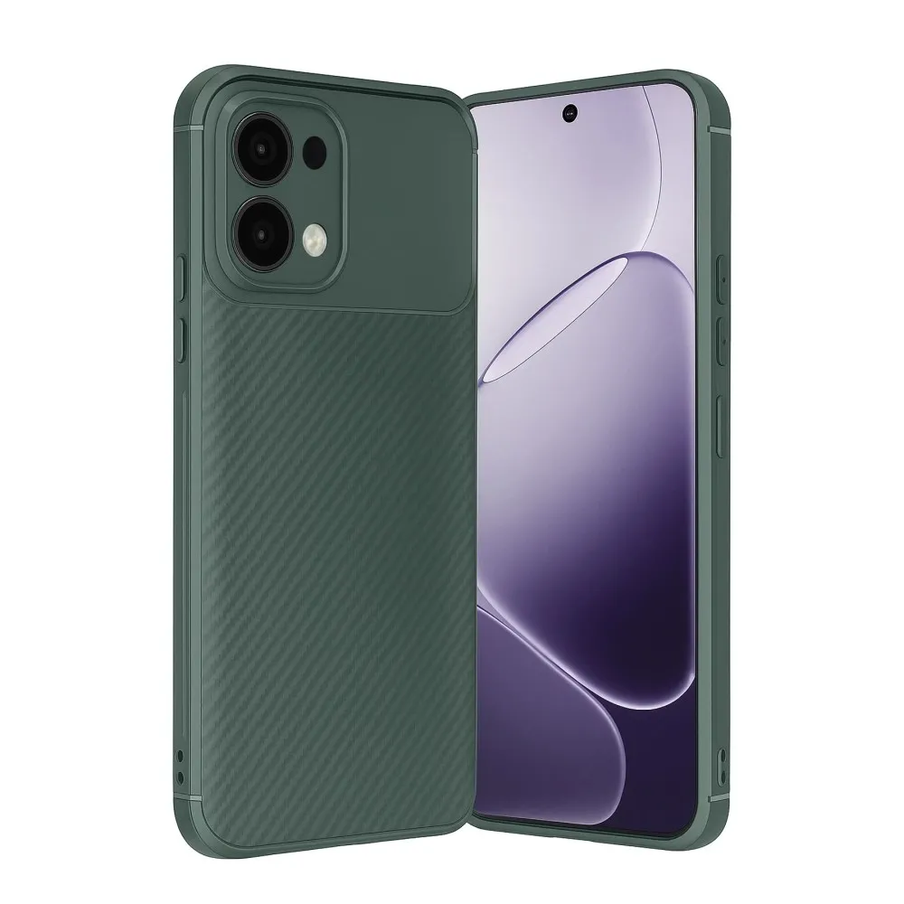 Newface Oppo A6 Pro 4G Auto Focus Karbon Kapak - Koyu Yeşil