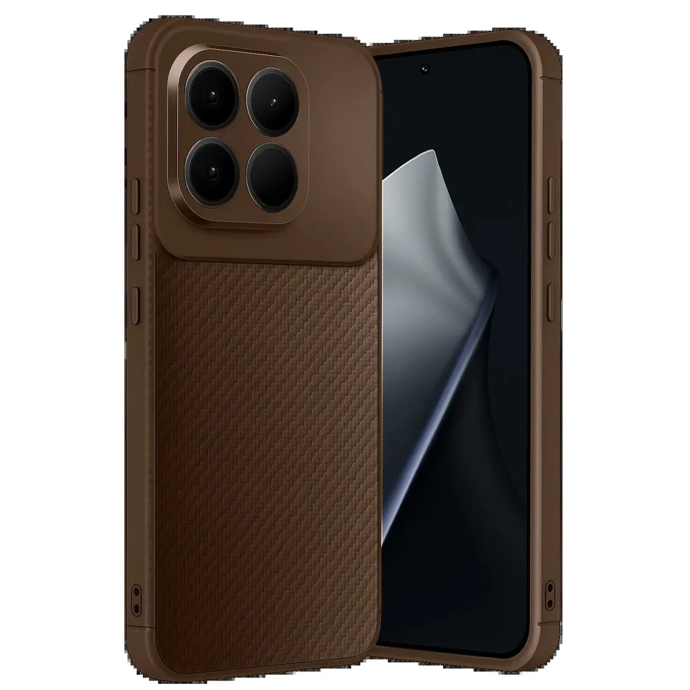 Newface Xiaomi Mi 15T Auto Focus Karbon Kapak - Kahverengi