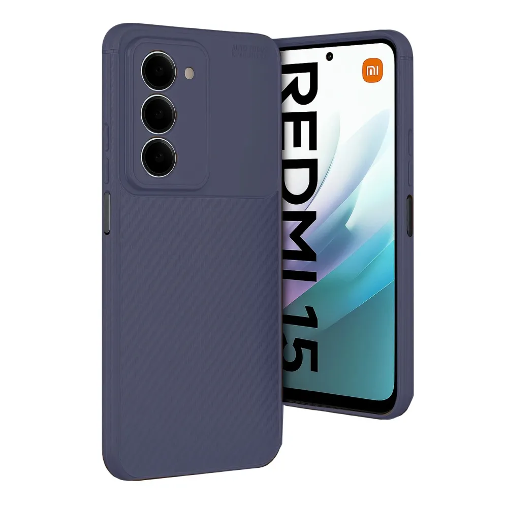 Newface Xiaomi Redmi 15 4G Auto Focus Karbon Kapak - Lacivert