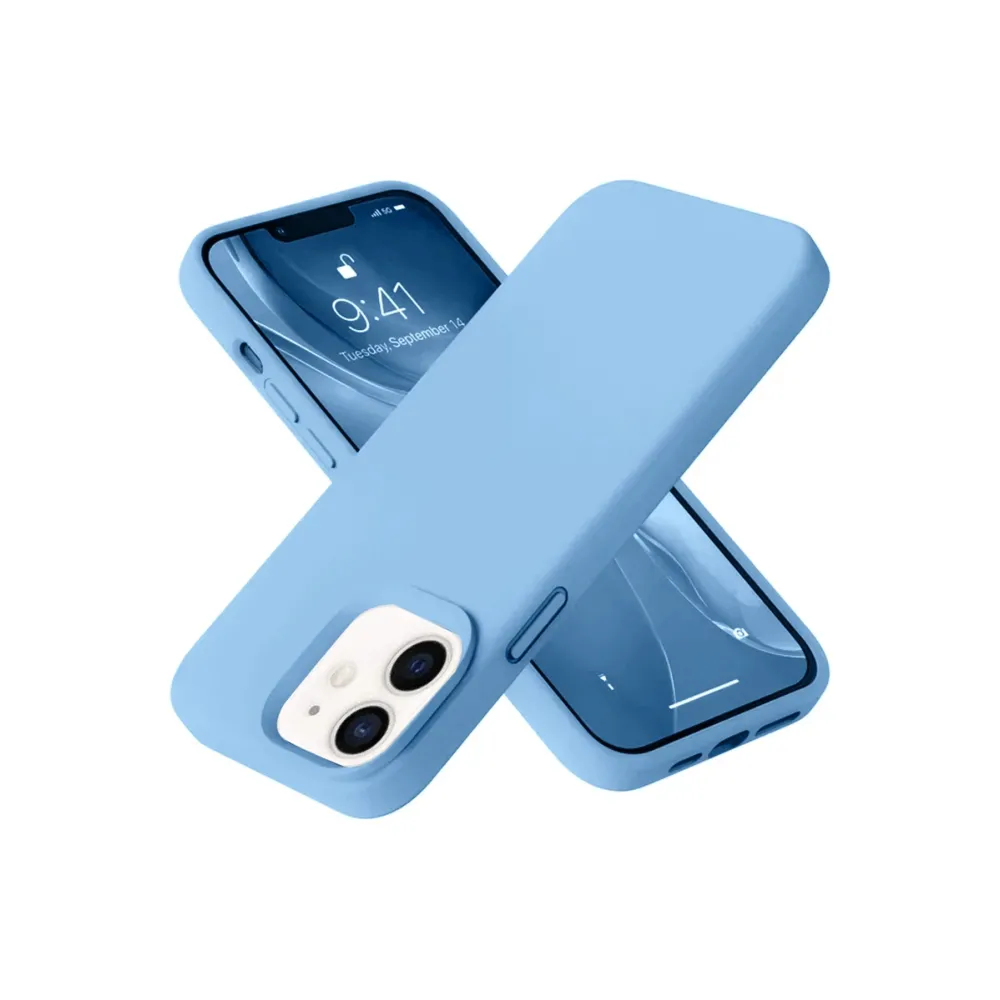 Newface Iphone 12 Kılıf Nano Içi Kadife Silikon - Mavi