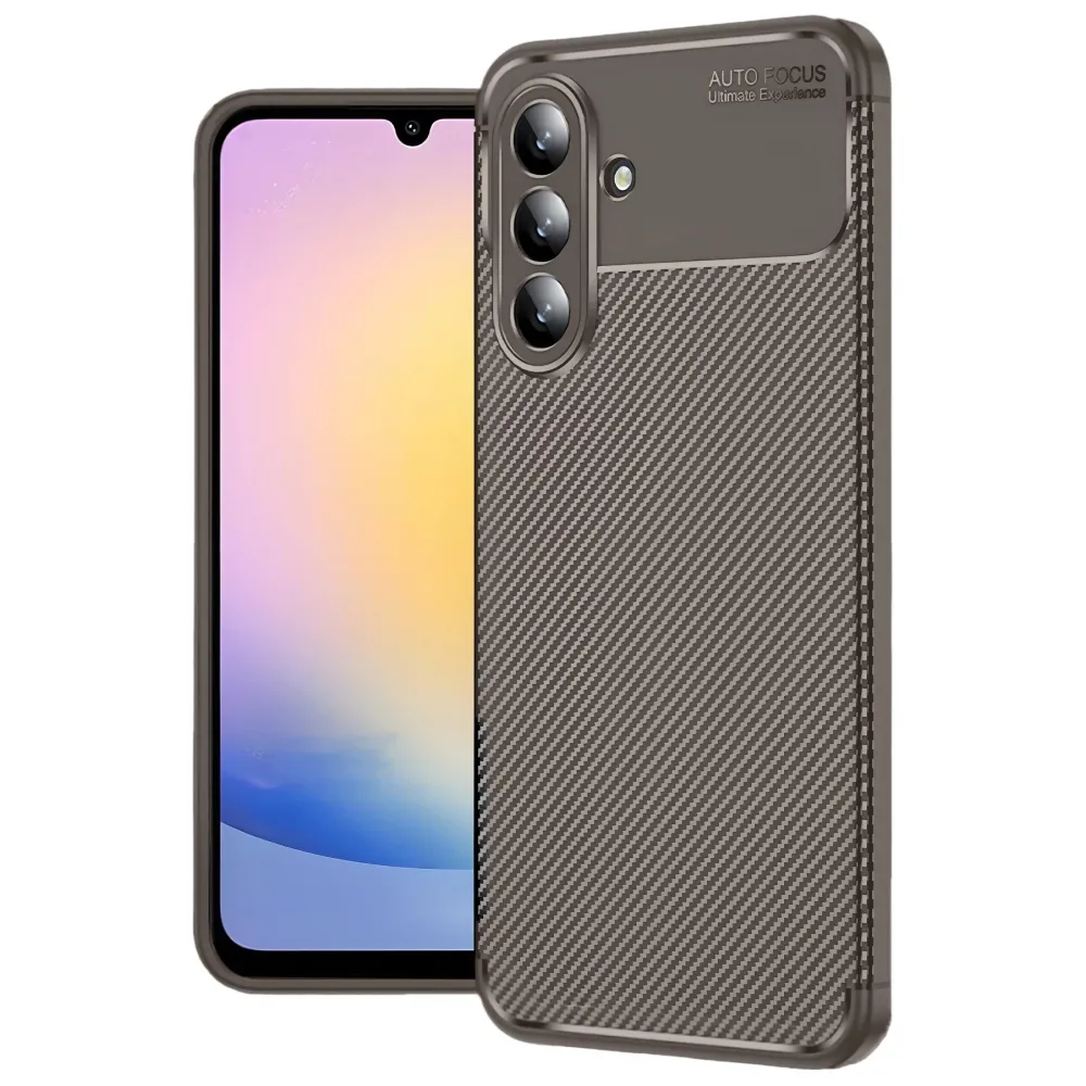 Newface Samsung Galaxy S25 Fe Auto Focus Karbon Kapak - Kahverengi