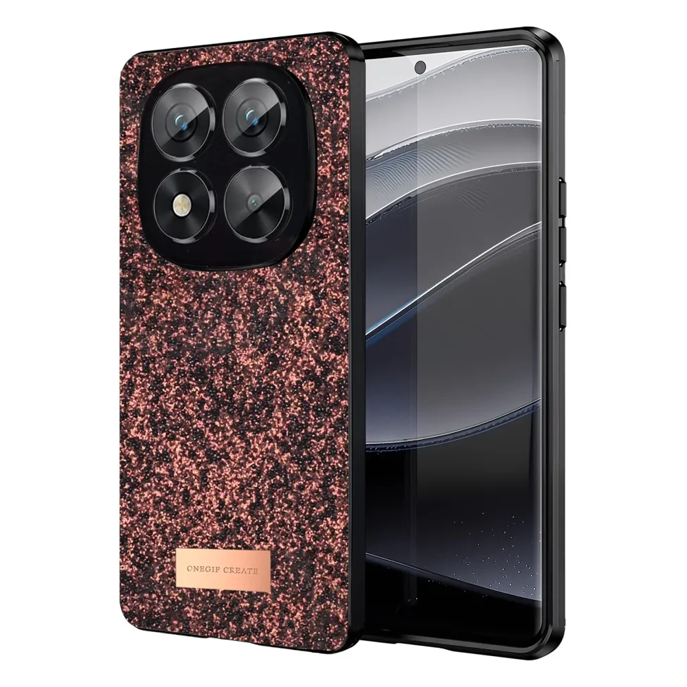 Onegif Xiaomi Redmi Note 14 Pro 5G Bright Simli Kapak - Derin Mor