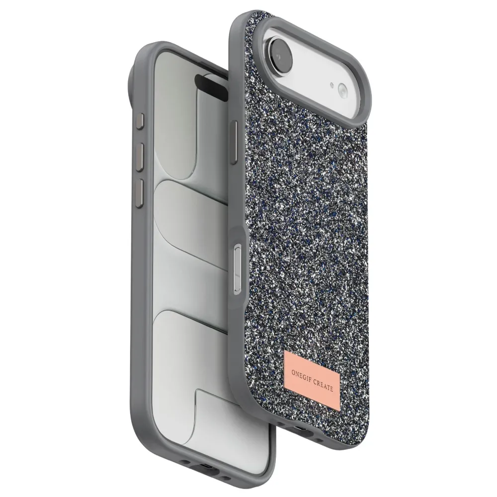 Onegif Apple Iphone 17 Air Bright Simli Kapak - Gümüş