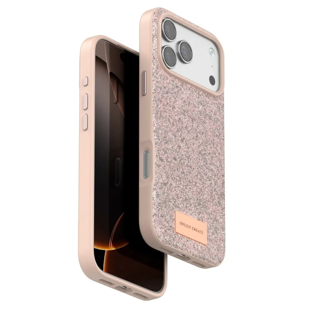 Onegif Apple Iphone 17 Pro Max Bright Simli Kapak - Pembe