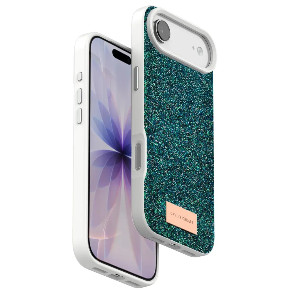 Onegif Apple Iphone 17 Air Bright Simli Kapak - Koyu Yeşil