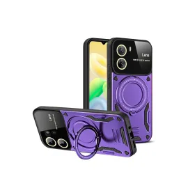 Newface Vivo Y16 Kılıf Joy Lens Standlı Kapak - Mor