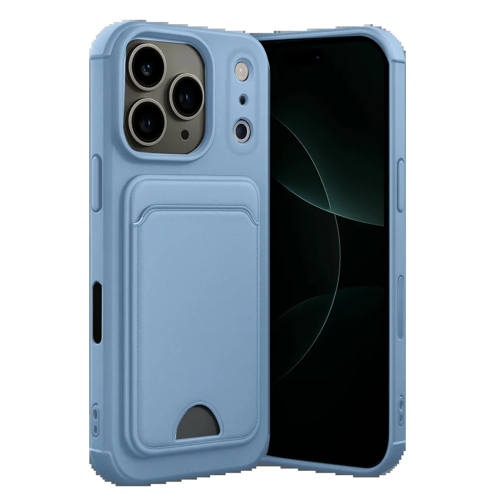 Newface Apple Iphone 17 Pro Kelvin Kartvizitli Silikon - Mavi