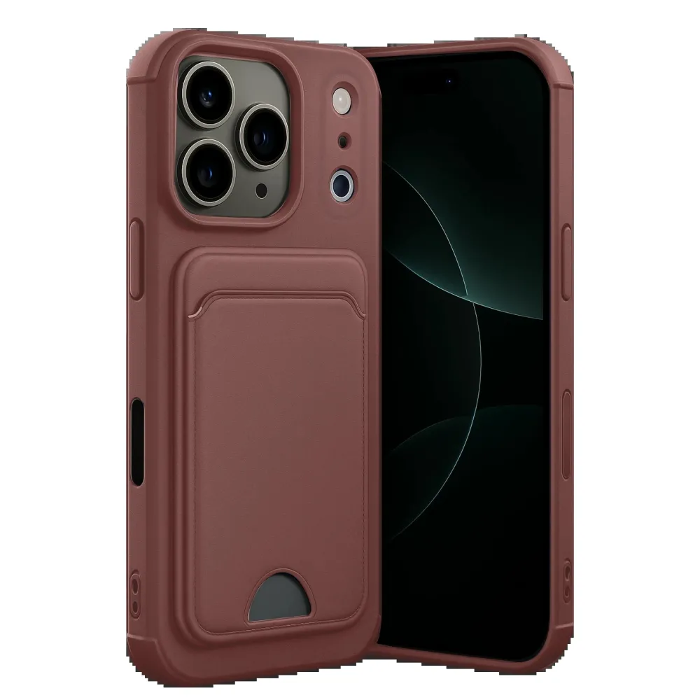 Newface Apple Iphone 17 Pro Kelvin Kartvizitli Silikon - Bordo