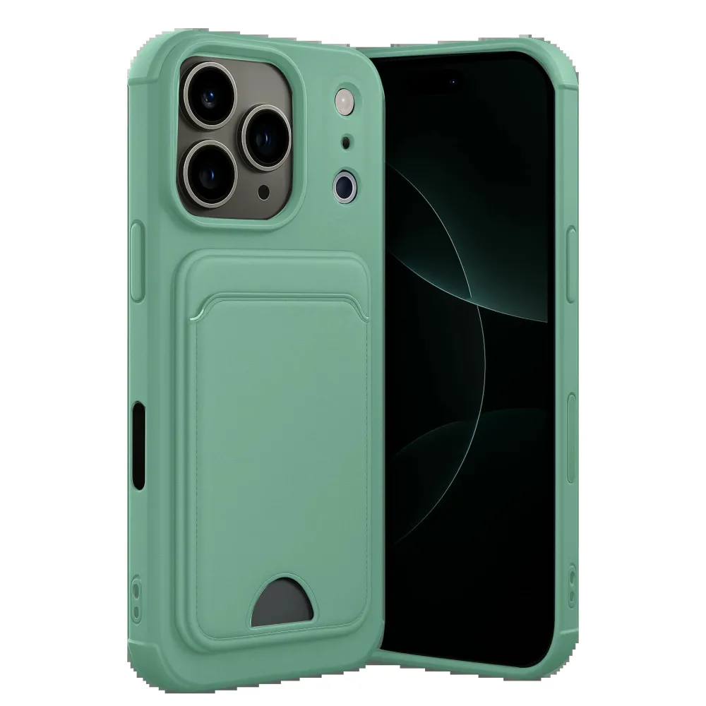 Newface Apple Iphone 17 Pro Kelvin Kartvizitli Silikon - Açık Yeşil