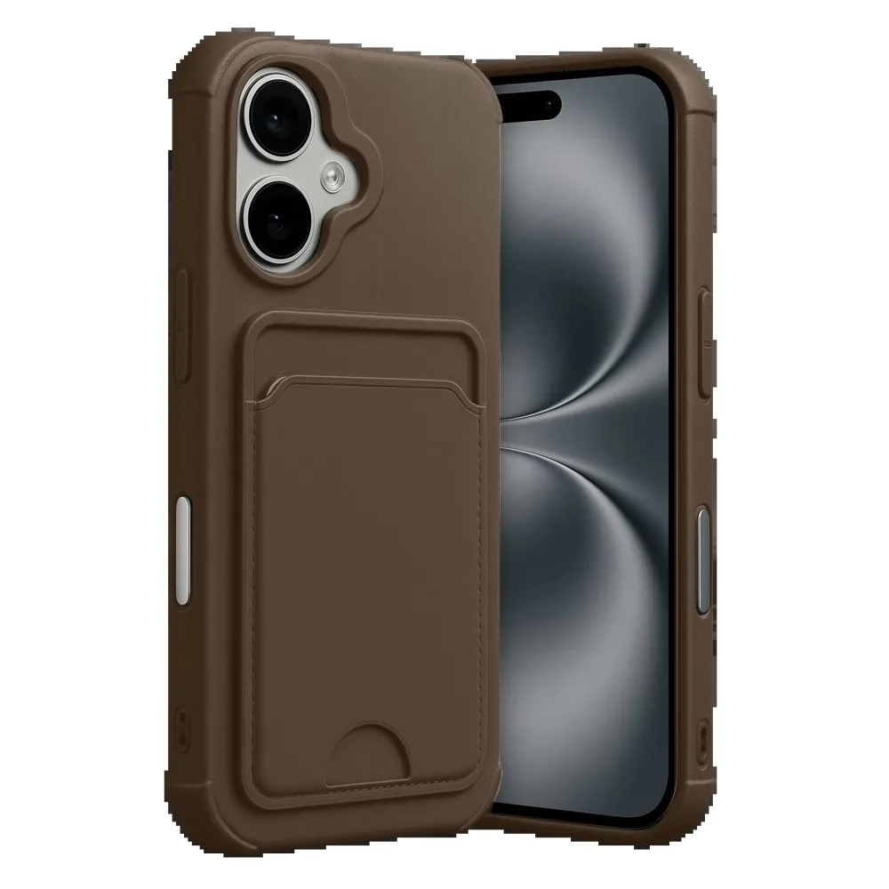 Newface Apple Iphone 17 Kelvin Kartvizitli Silikon - Kahverengi