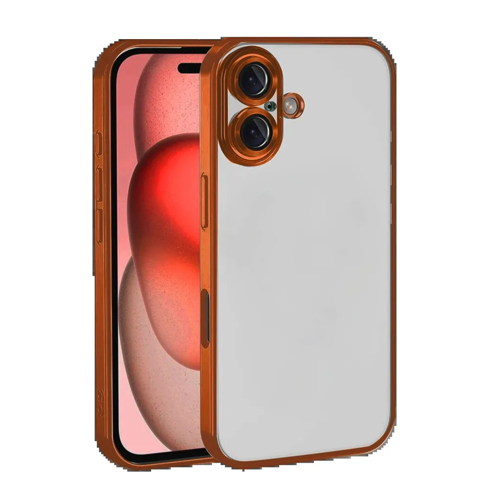 Newface Apple Iphone 17 Razer Lensli Silikon - Turuncu