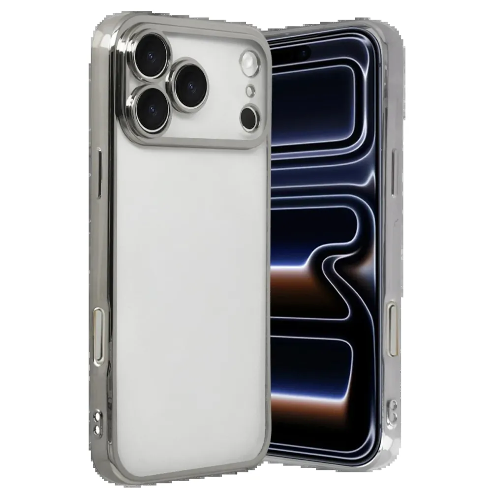 Newface Apple Iphone 17 Pro Razer Lensli Silikon - Gümüş