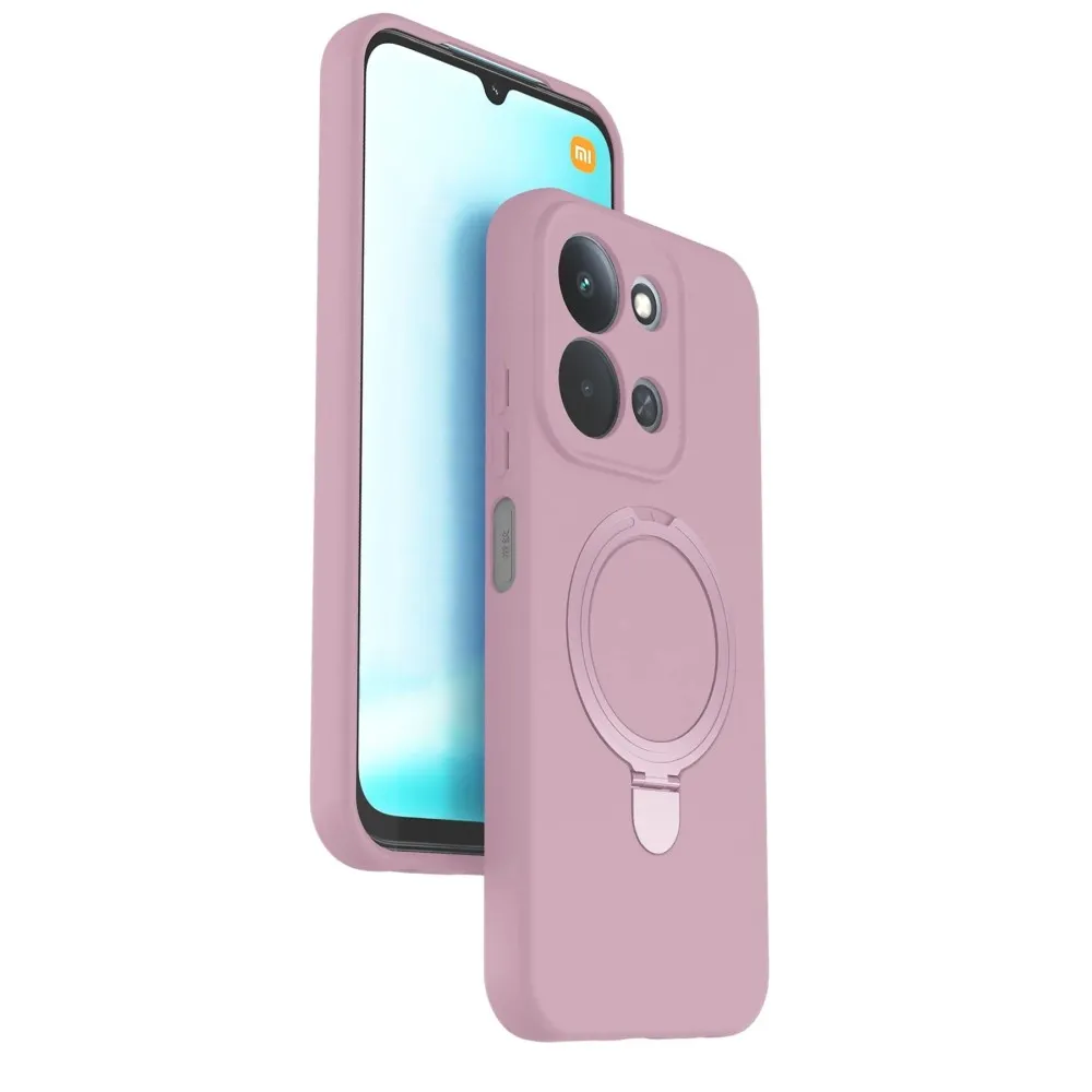 Newface Xiaomi Redmi 15C 4G Regal Magsafe Standlı Kapak - Açık Pembe