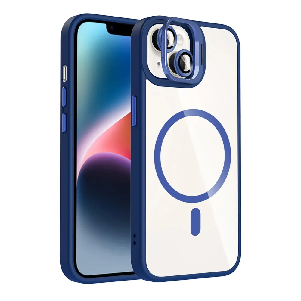 Joko Apple Iphone 14 Remim Lensli Magsafe Standlı Kapak - Lacivert