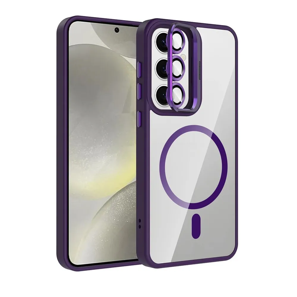 Joko Samsung Galaxy S25 Remim Lensli Magsafe Standlı Kapak - Derin Mor