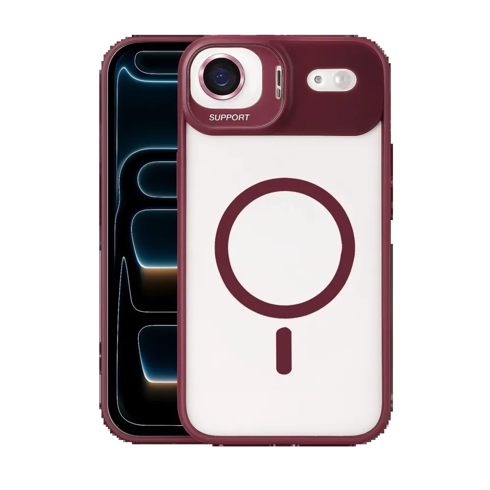 Joko Apple Iphone 17 Air Remim Lensli Magsafe Standlı Kapak - Bordo