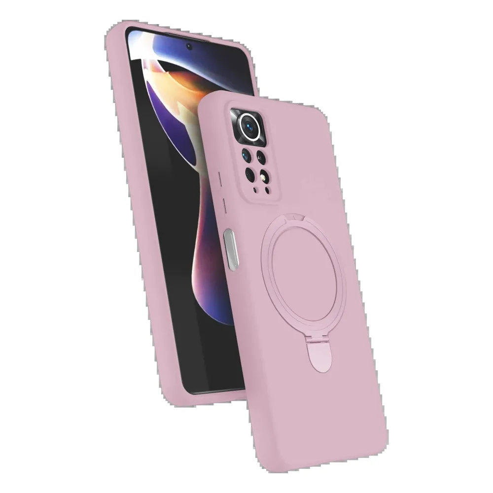 Newface Xiaomi Redmi Note 12 Pro 4G Regal Magsafe Standlı Kapak - Açık Pembe
