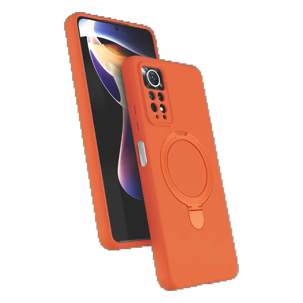 Newface Xiaomi Redmi Note 12 Pro 4G Regal Magsafe Standlı Kapak - Turuncu