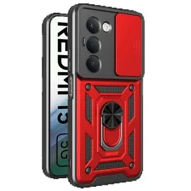 Newface Xiaomi Redmi 15 4G Pars Lens Yüzüklü Silikon - Kırmızı