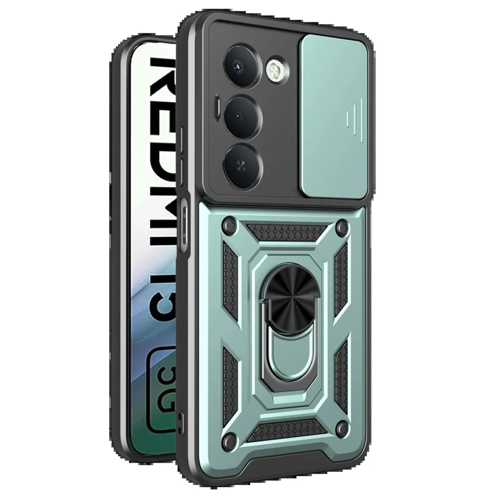 Newface Xiaomi Redmi 15 4G Pars Lens Yüzüklü Silikon - Yeşil