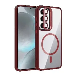 Joko Samsung Galaxy S25 Fe Remim Lensli Magsafe Standlı Kapak - Bordo