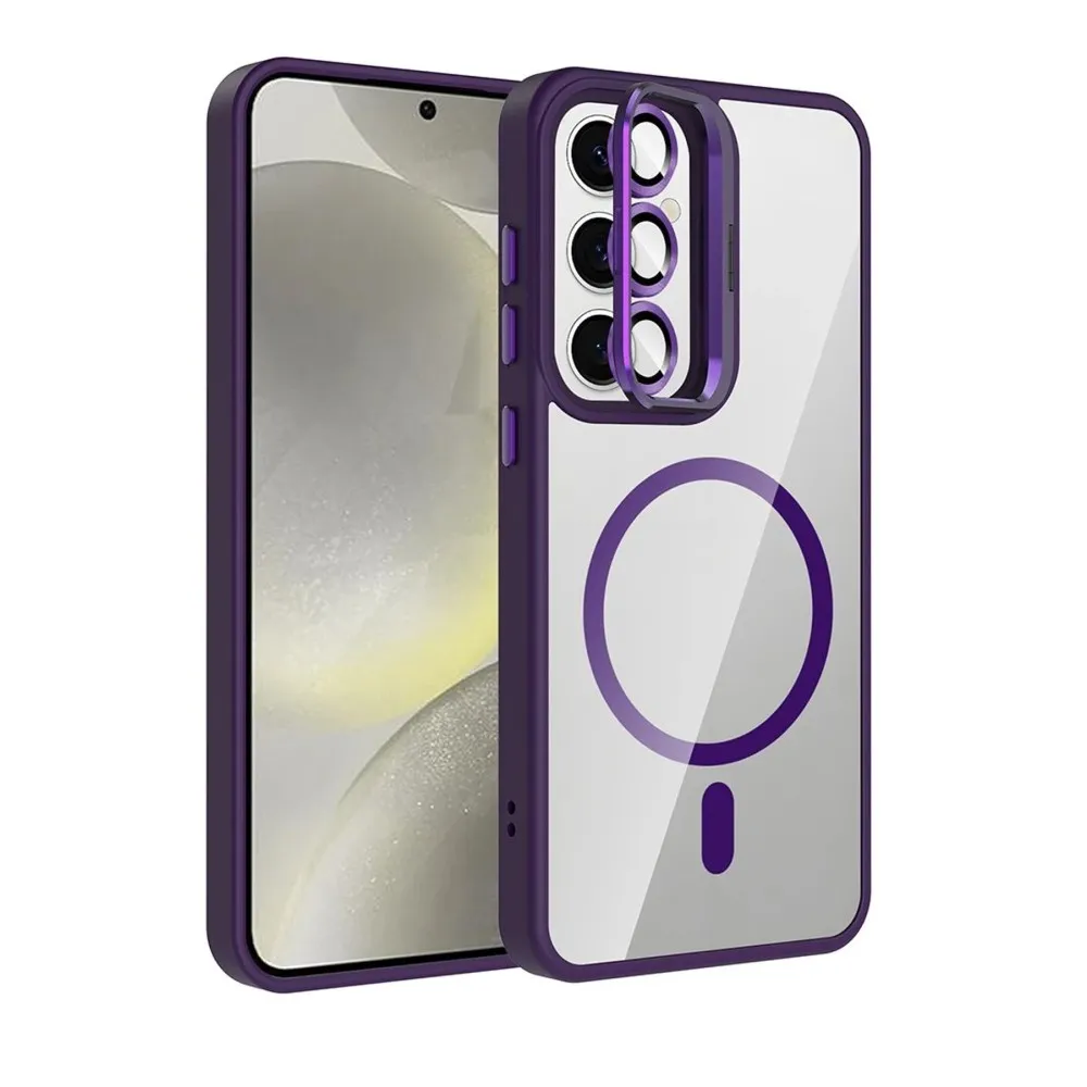 Joko Samsung Galaxy S25 Fe Remim Lensli Magsafe Standlı Kapak - Derin Mor