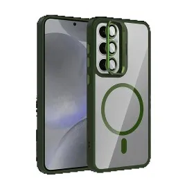 Joko Samsung Galaxy S25 Fe Remim Lensli Magsafe Standlı Kapak - Koyu Yeşil