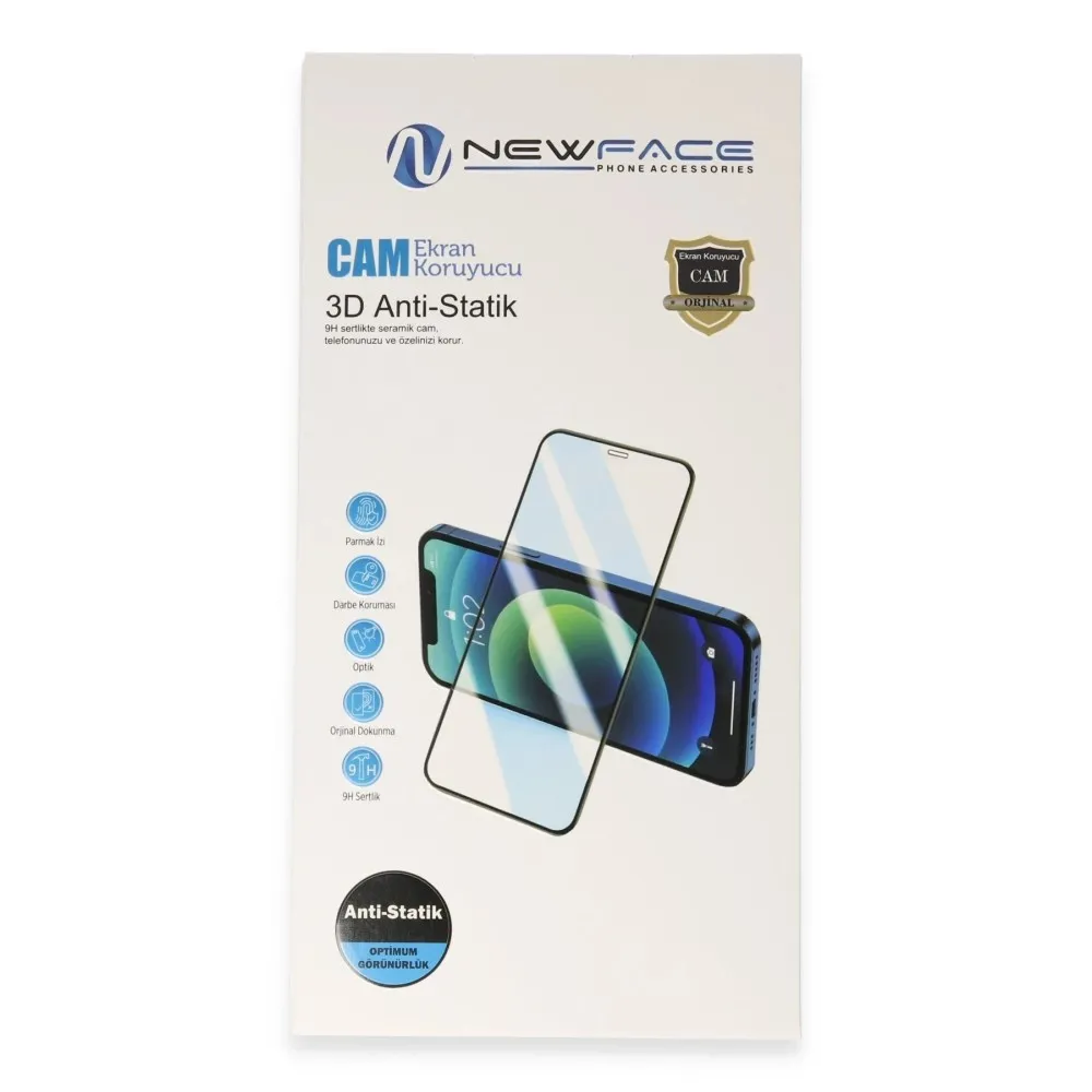 Newface Xiaomi Mi 15T 3D Antistatik Cam Ekran Koruyucu - Siyah