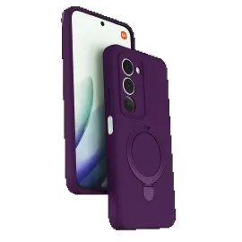 Newface Xiaomi Redmi 15 4G Regal Magsafe Standlı Kapak - Derin Mor