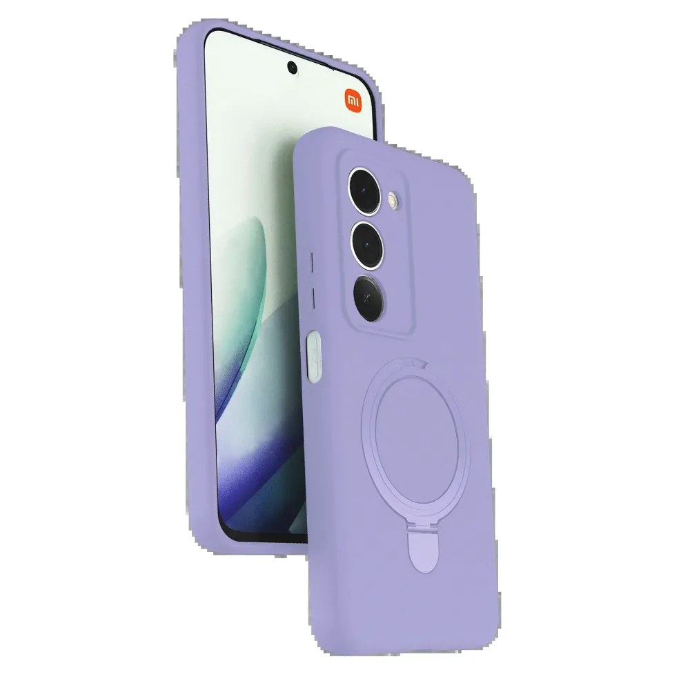 Newface Xiaomi Redmi 15 4G Regal Magsafe Standlı Kapak - Lila