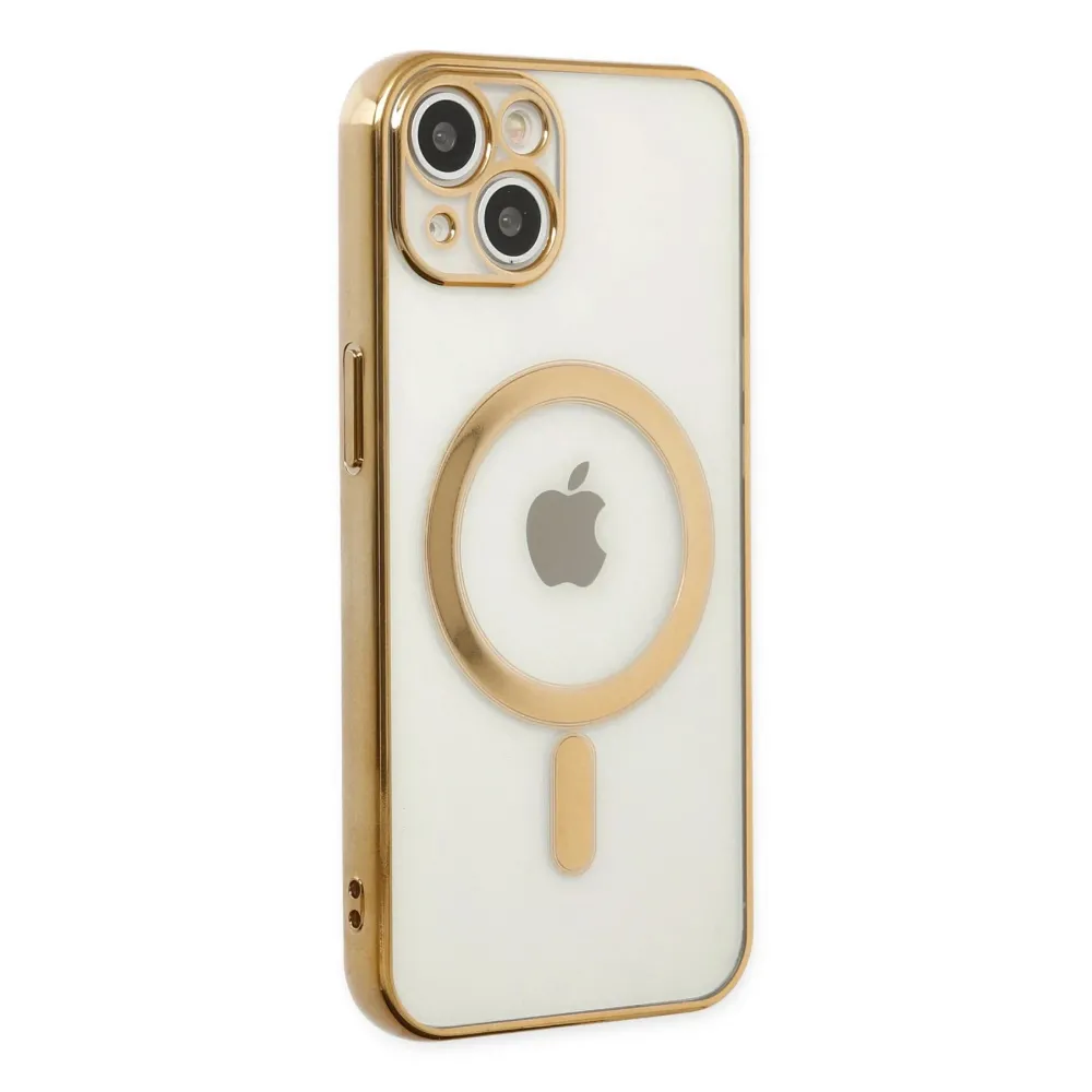 Newface Iphone 14 Plus Kılıf Magneticsafe Lazer Silikon - Gold