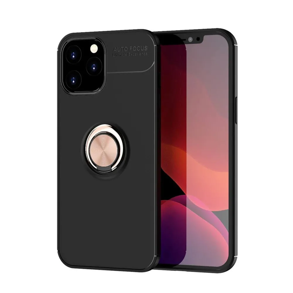 Newface Iphone 12 Pro Max Kılıf Range Yüzüklü Silikon - Siyah-Gold