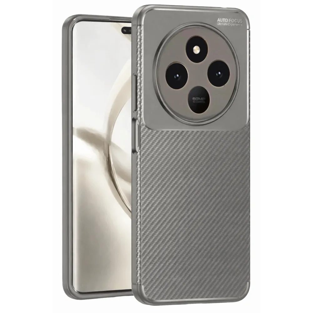 Newface Tecno Spark 30 Kılıf Auto Focus Karbon Kapak - Gri