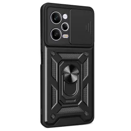 Newface Xiaomi Redmi Note 12 Pro 5G Kılıf Pars Lens Yüzüklü Silikon - Siyah