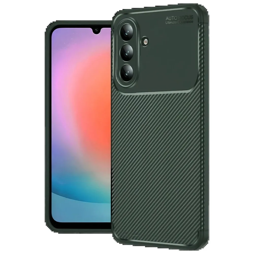 Newface Samsung Galaxy A57 5G Auto Focus Karbon Kapak - Koyu Yeşil