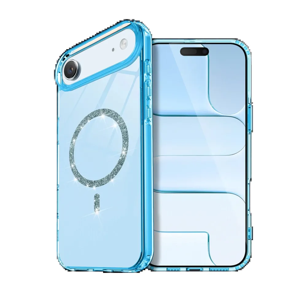 Newface Apple Iphone 17 Air Live Diamond Magsafe Kapak - Mavi